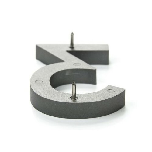 Aluminium-Hausnummer 3, 3D geschliffene Oberfläche