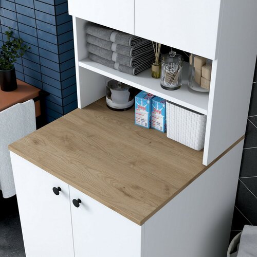 Skriňa nad práčku Kira White and Walnut