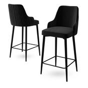 Sada barových židlí Enox Black and Black, 4 ks