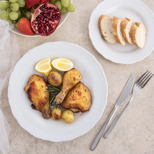 Orion Súprava porcelánových mělkých talířů Mona lem 6 ks, 24,5 cm