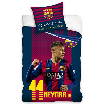 Pościel bawełniana FC Barcelona Neymar, 160 x 200 cm, 70 x 80 cm
