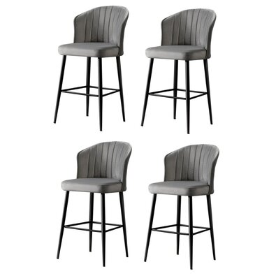 Set de scaune de bar Rubi Grey and Black, 4 buc.