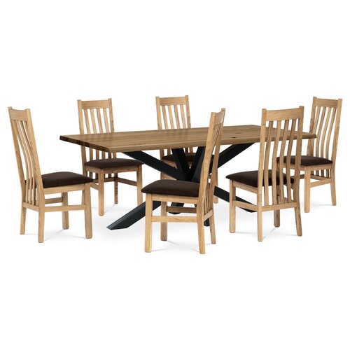 Set de scaune de masă C-2100 BR2, stejar, 2 buc