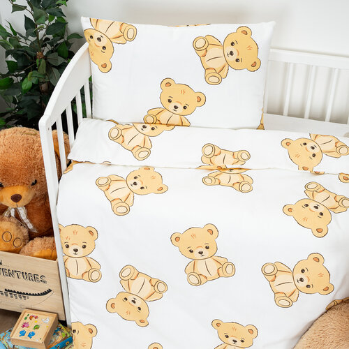 Lenjerie de bumbac pentru pătuț 4Home Teddies, 100x 135 cm, 40 x 60 cm