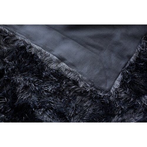 Jerry Fabrics odeja z dolgimi vlakni Riccia črna,150 x 200 cm