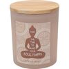 Lumânare parfumată Soul Happy, aromă lemn desantal , 7 x 8,5 cm, 300 g, culoare bej