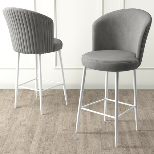 Set de scaune de bar Fora Grey and White, 6 buc.