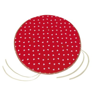 Bellatex Siedzisko Adéla gładkie okrągłe Serduszka czerwony, 40 cm