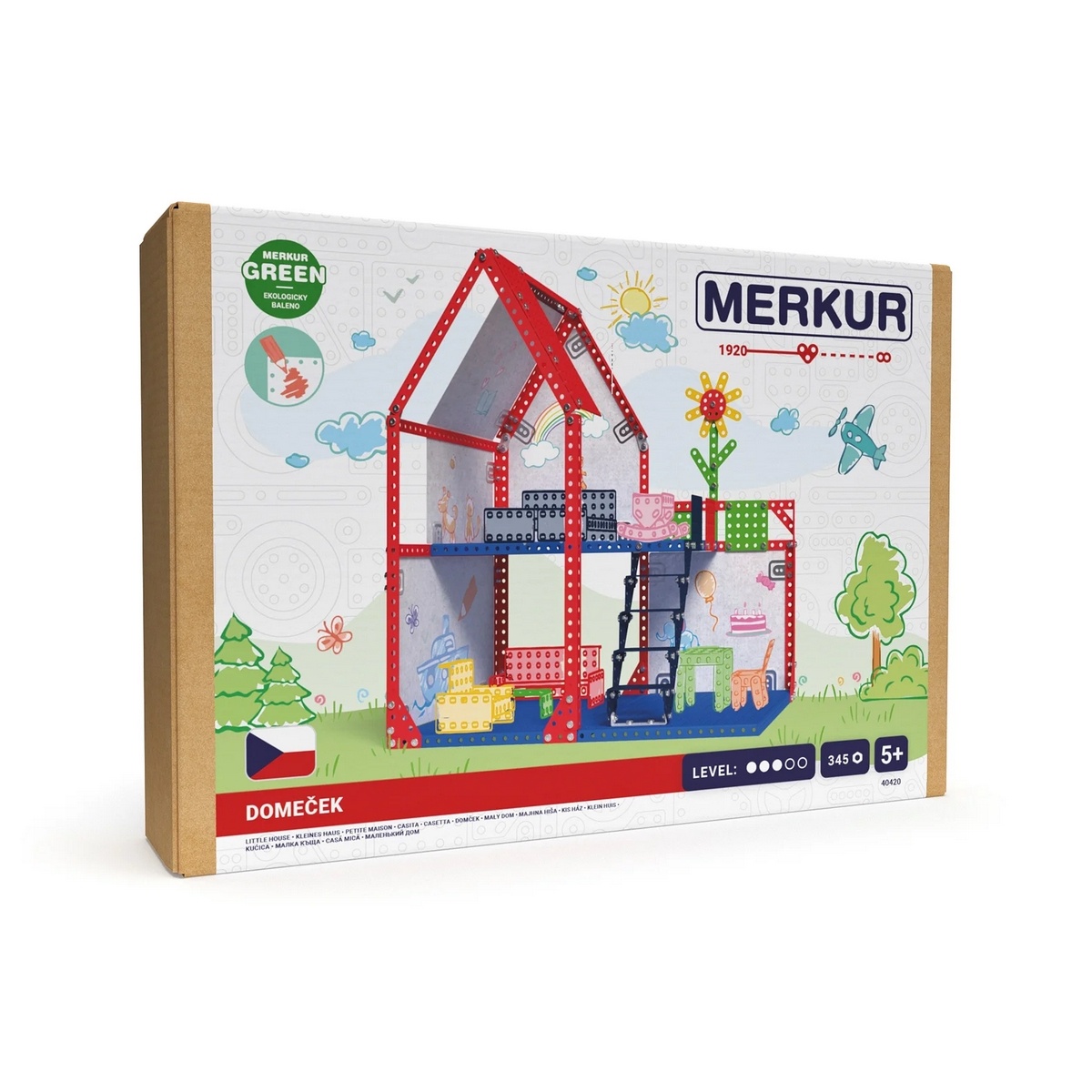 Merkúr 48001 - Domček pre bábiky, 34 x 39 x 25 cm, 354 dielikov