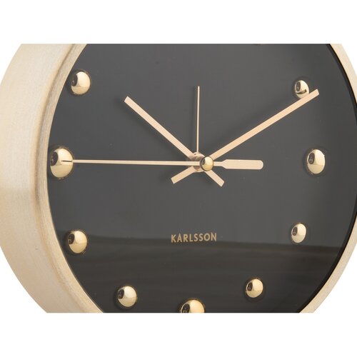 Karlsson 5970BK design asztali óra/ébresztőóra,fekete, átmérő: 16 cm