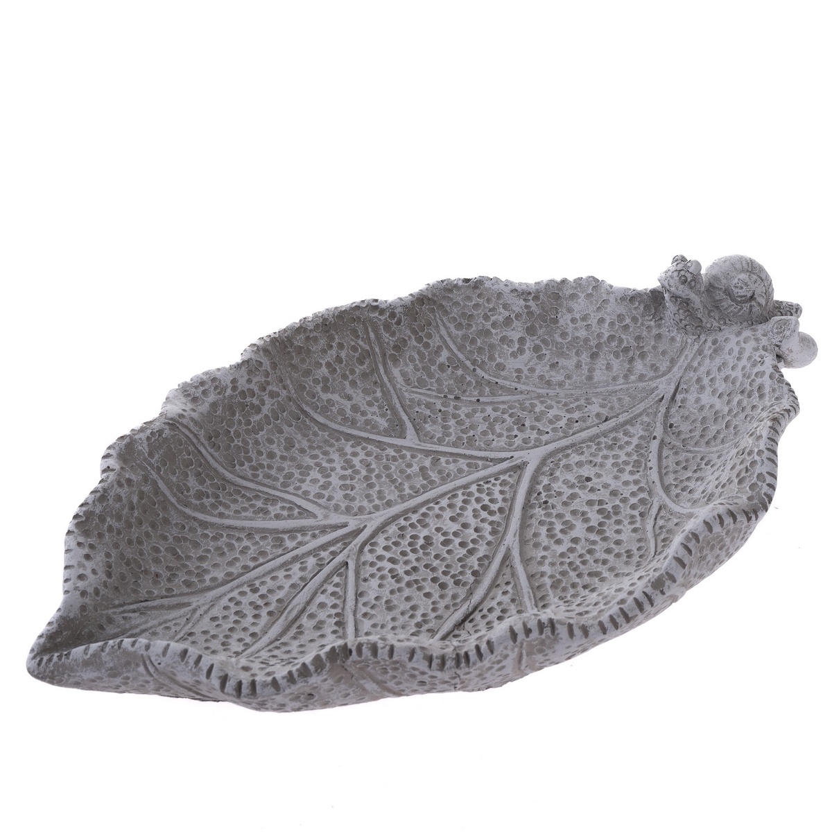 Betonové pítko pro ptáčky Leaf, 26,5 x 5,5 x 16,5 cm