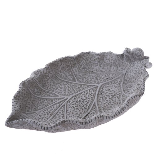 Betonna pítka pro ptáky Leaf, 26,5 x 5,5 x 16,5 cm