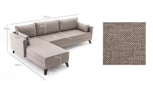 Ecksofa Bella Corner Left 1 Cream