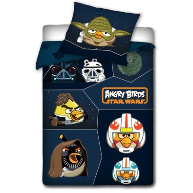 Detské bavlnené obliečky Angry Birds Star Wars, 140 x 200 cm, 70 x 80 cm