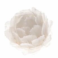 Weihnachtsdekoration aus Feder Blume, D. 8 cm,  Weiß