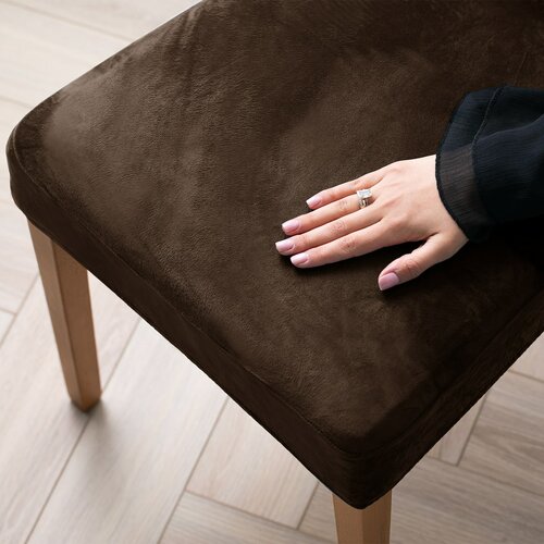 Restilo Husă pentru scaun Sento maro închis, 48 x48 x 58 + 10 cm, set de 6 bucăți
