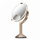 Simplehuman Cosmetic LED Mirror Sensor TRIO ,mărire 1x/5x/10, aur roz