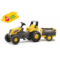 Rollytoys pedális traktor Farm pótkocsival Rolly Junior, sárga