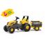 Rollytoys pedális traktor Farm pótkocsival Rolly Junior, sárga
