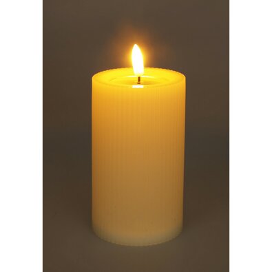 Venkovní LED svíčka 7,5 x 12,5 cm, béžová, na baterie