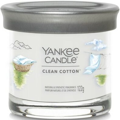 Yankee Candle Signature Tumbler dišeča sveča vsteklenem kozarcu, majhna, Clean Cotton, 122 g