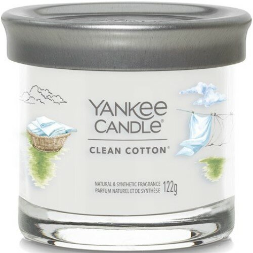 Yankee Candle vonná sviečka Signature Tumbler v skle malá Clean Cotton, 122 g