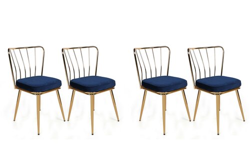 Yildiz Dark Blue and Gold étkezőszék szett, 4 db
