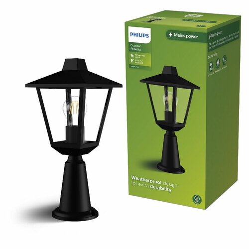Philips Kinno zewnętrzna oprawa słupkowa czarny, 38,5 cm, E27, maks. 1x25 W