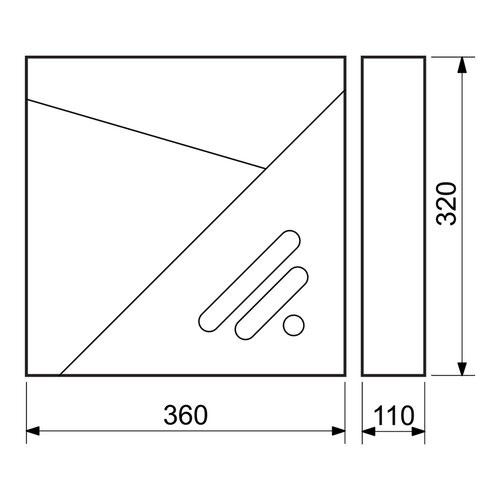 BK.509.G.AM fekete acél postaláda33,5 x 37 x 11,5 cm