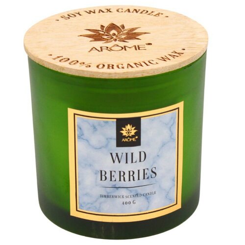 Aroma Соєва свічка Wild Berries 400 г з дерев'яним гнітом і кришкою