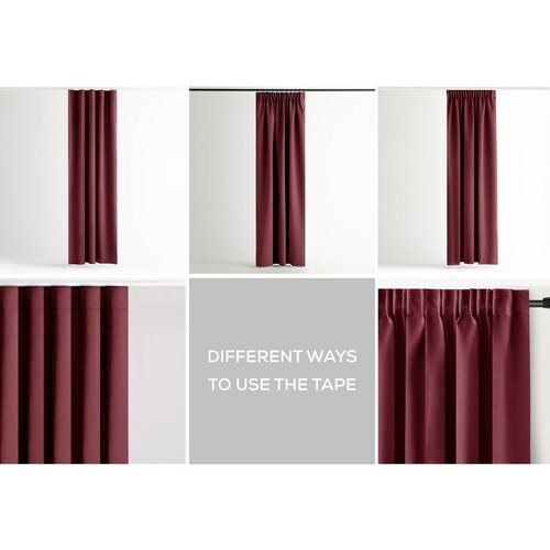 AmeliaHome Штора Blackout Oxford Pleat бордова, 140 x 245 см