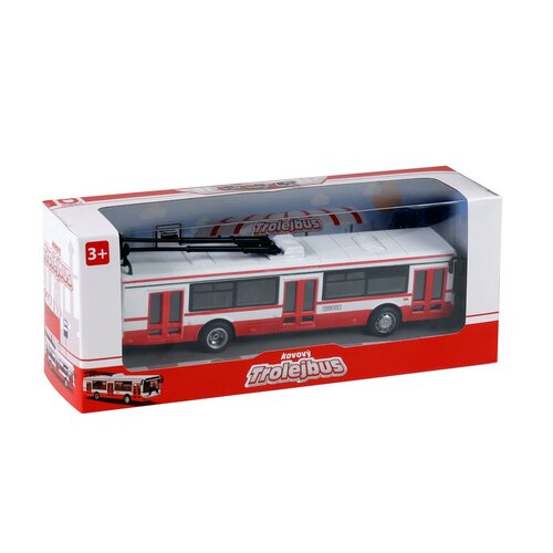 Troleibuz metalic Rappa roșu, 16 cm