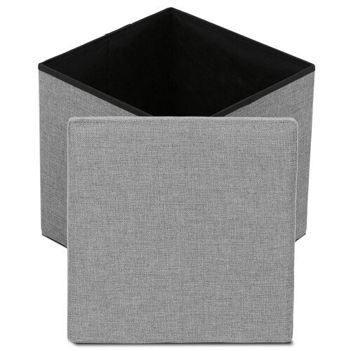 Hocker mit Stauraum, Grau, 38 x 38 x 38 cm