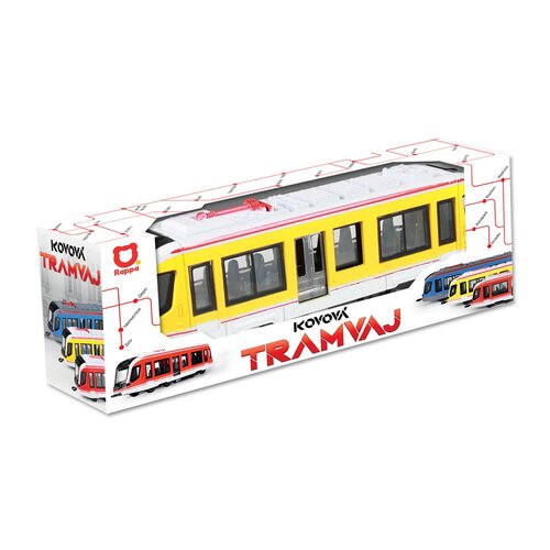 Tramvai din metal Rappa galben, 20 cm