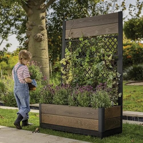 Ghiveci Keter Deco Tulip 110 l, 2 panouri, maro