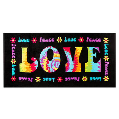 Plážová osuška Love & Peace, 70 x 150 cm