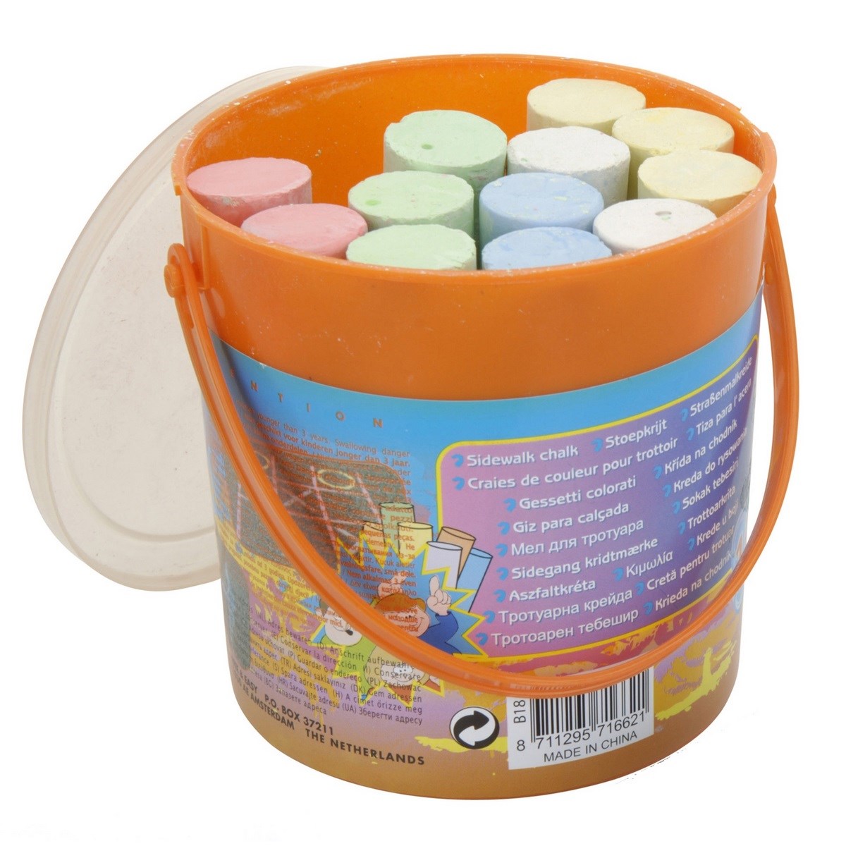 Sada kried na chodník vo vedierku oranžová, 15 ks