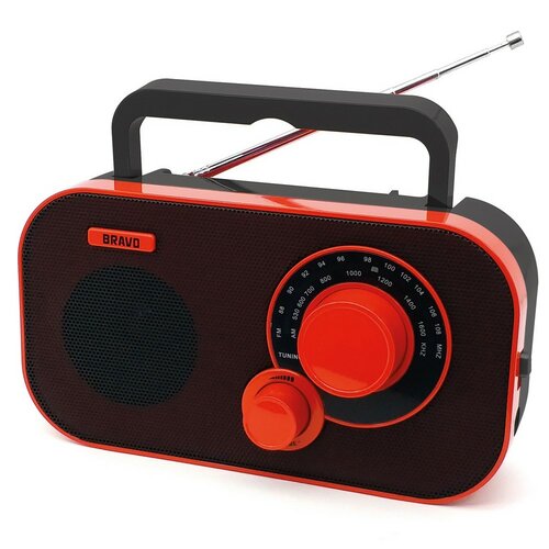 Bravo B-5184 prenosné rádio, červená