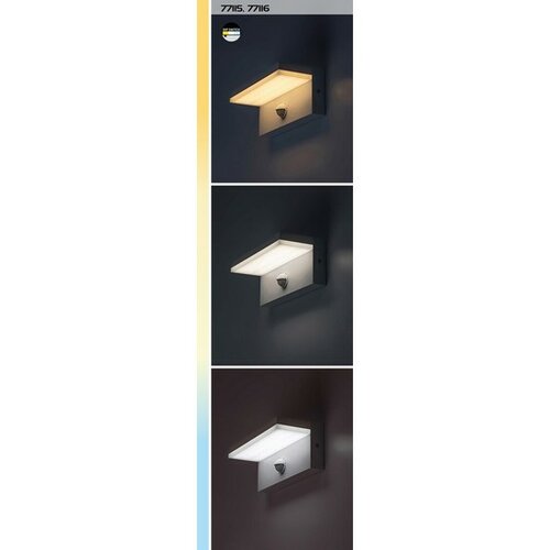 Rabalux 77115 venkovní nástěnné LED svítidlo Zaragoza, se senzorem, 9W, IP54, černá
