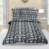 Krep posteljnina Srdce patchwork siva, 140 x 200cm, 70 x 90 cm