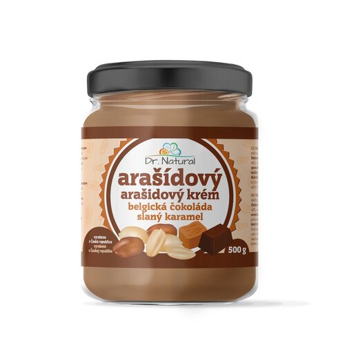 Dr.Natural Arašídový krém belgická čokoláda slaný karamel, 500 g