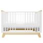 New Baby Crib Marcus cu barieră, alb/natural