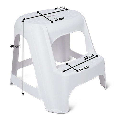 4Home Műanyag lépcső, fehér, 55 x 48 x 40 cm
