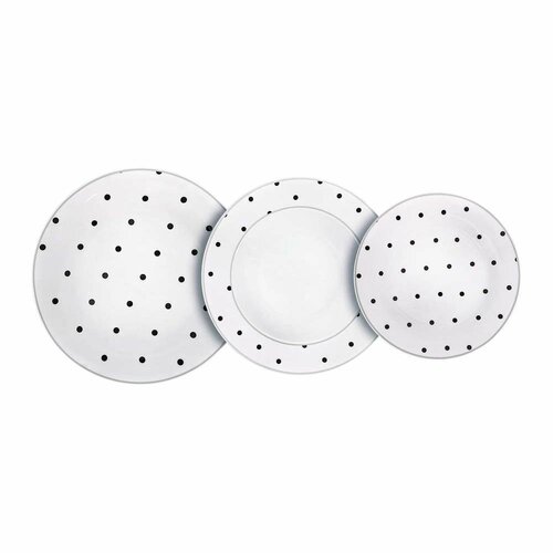 Banquet 18-piese set de luat masa Black Dots