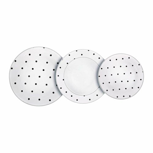 Banquet Set de masă 18 piese Black Dots