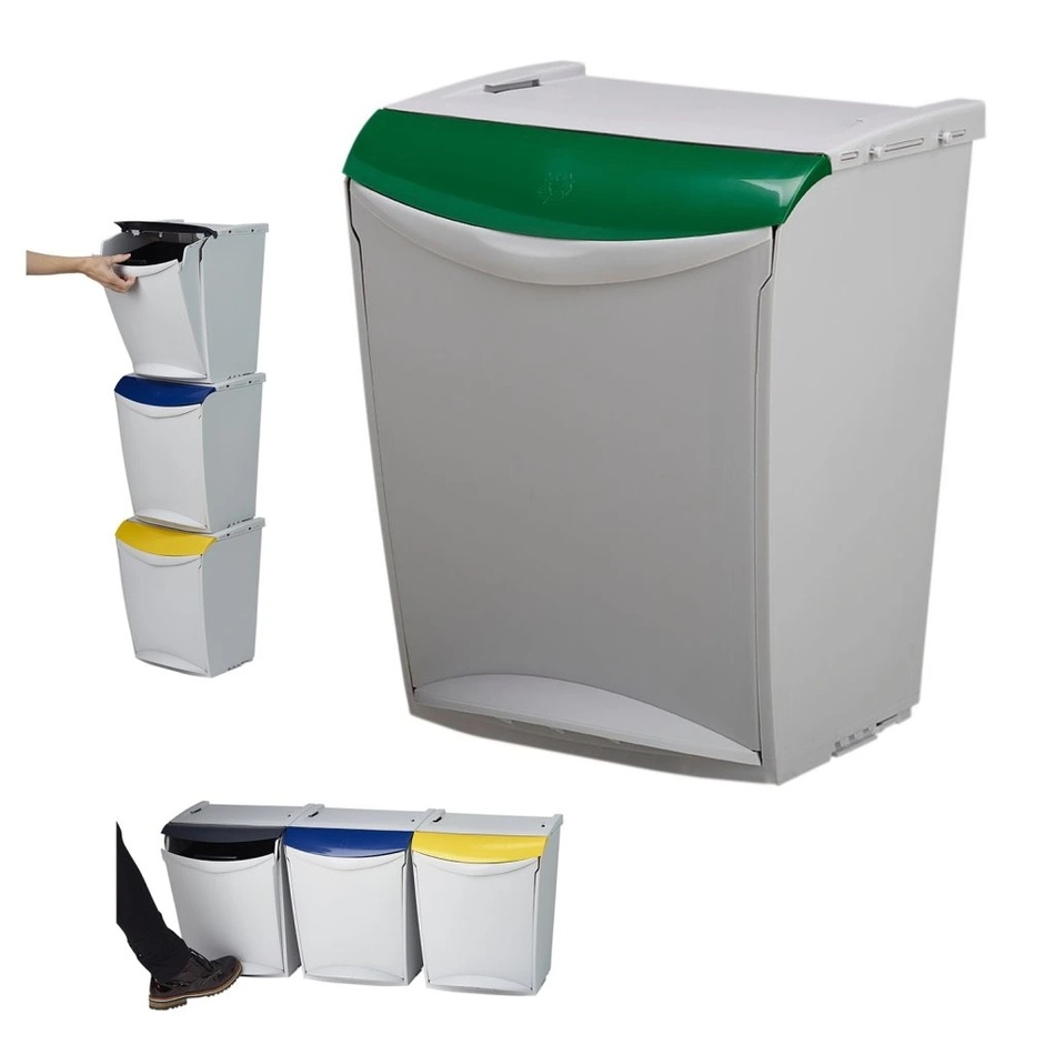 Denox Ekosystem Hulladékgyűjtő edény válogatotthulladékhoz 25 l, zöld - üveg, zöld termék 2. képe