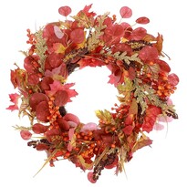 Őszi koszorú levelekkel és bogyókkal, átmérő: 50 cm