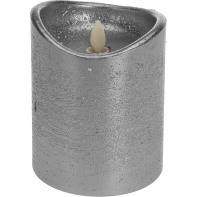 Lumânare decorativă cu LED argintie, 12 cm