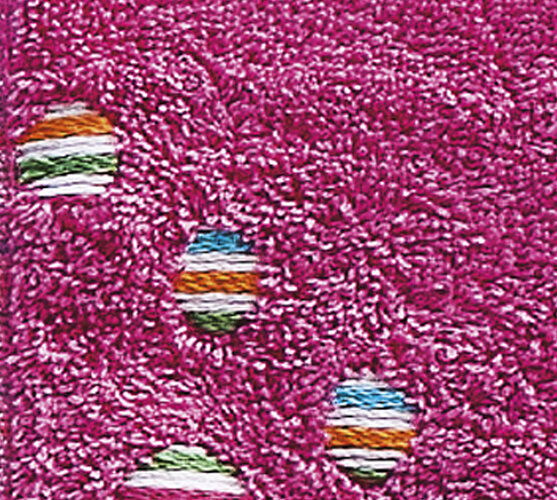 Osuška s kruhy, růžová, 70 x 140 cm