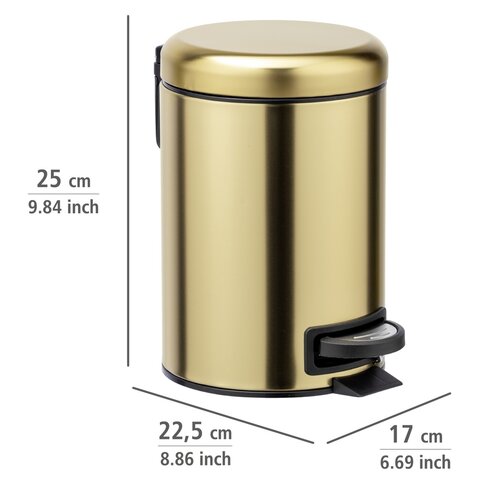 Wenko Leman Pedal Bin 3 l, mat zlata